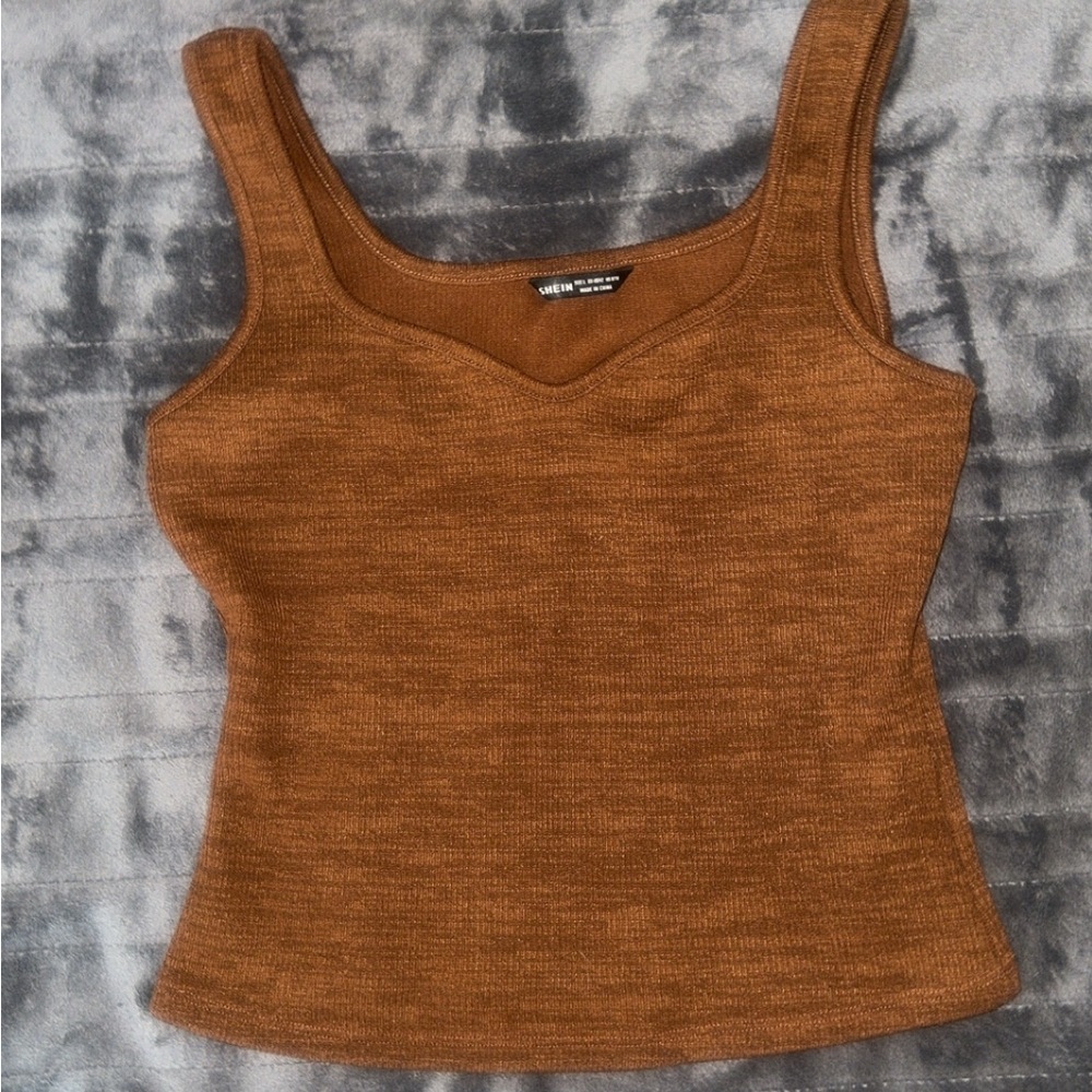 Brown Knit Women's Top